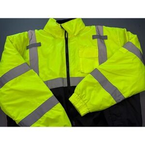 Body Guard Safety Gear Neon Lime Yellow Jacket Coat Size‎ XXL Class 3 Insulated